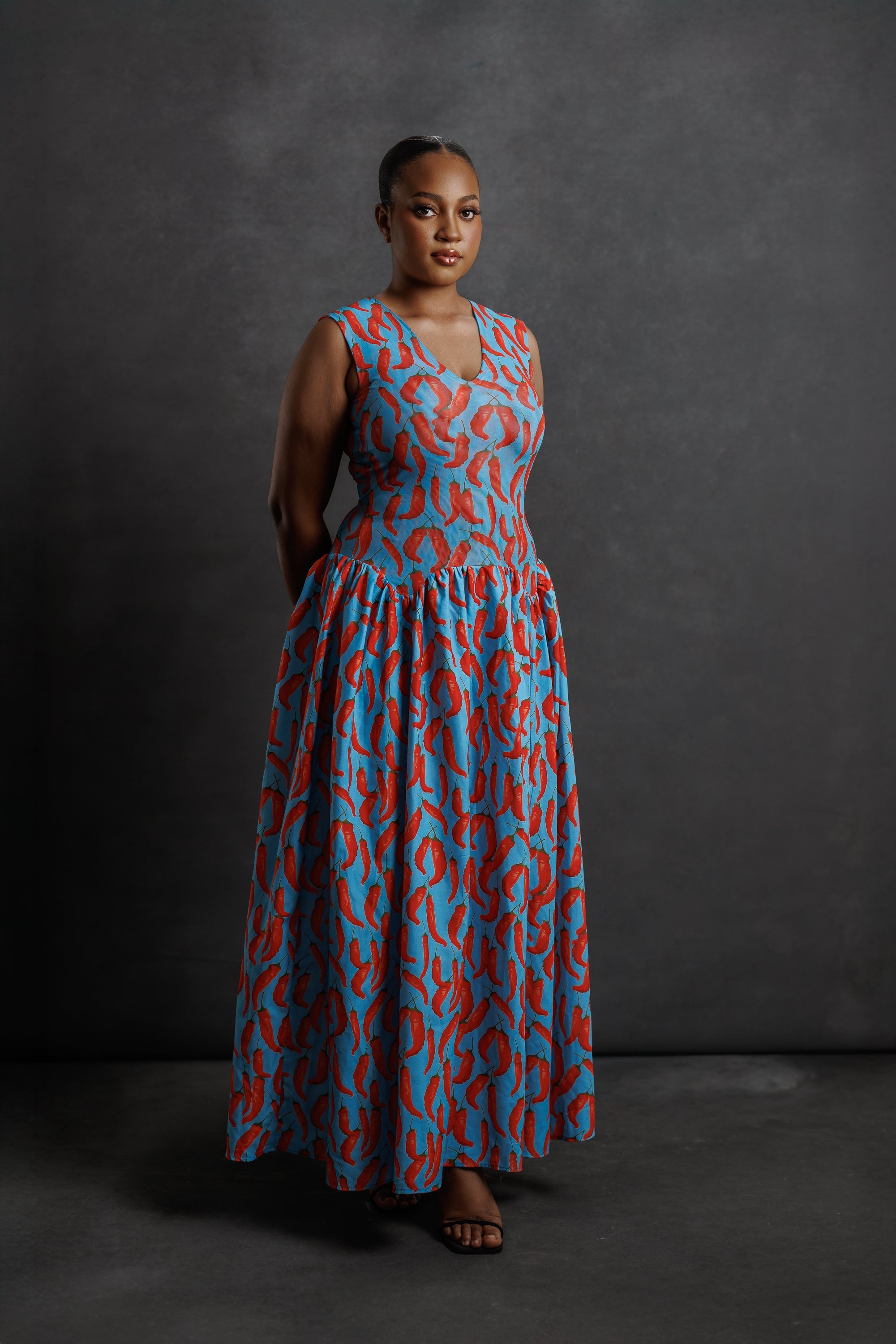 Paprika Drop Waist Dress