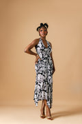 Floral Halter Mesh Dress
