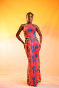 Flowers on a sunset Sleeveless Mesh Dress