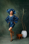 Sisi Lace Buba & Mini Damask Skirt Wrapper