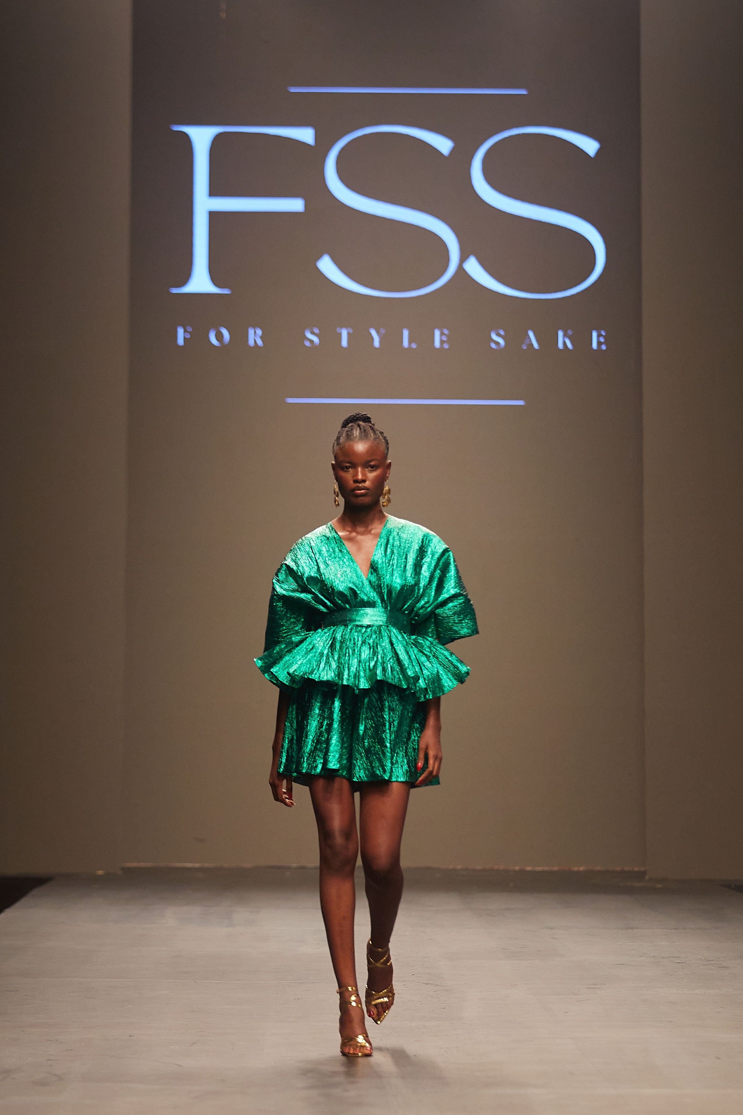 Metallic Plisse Gathered Top & Shorts Set