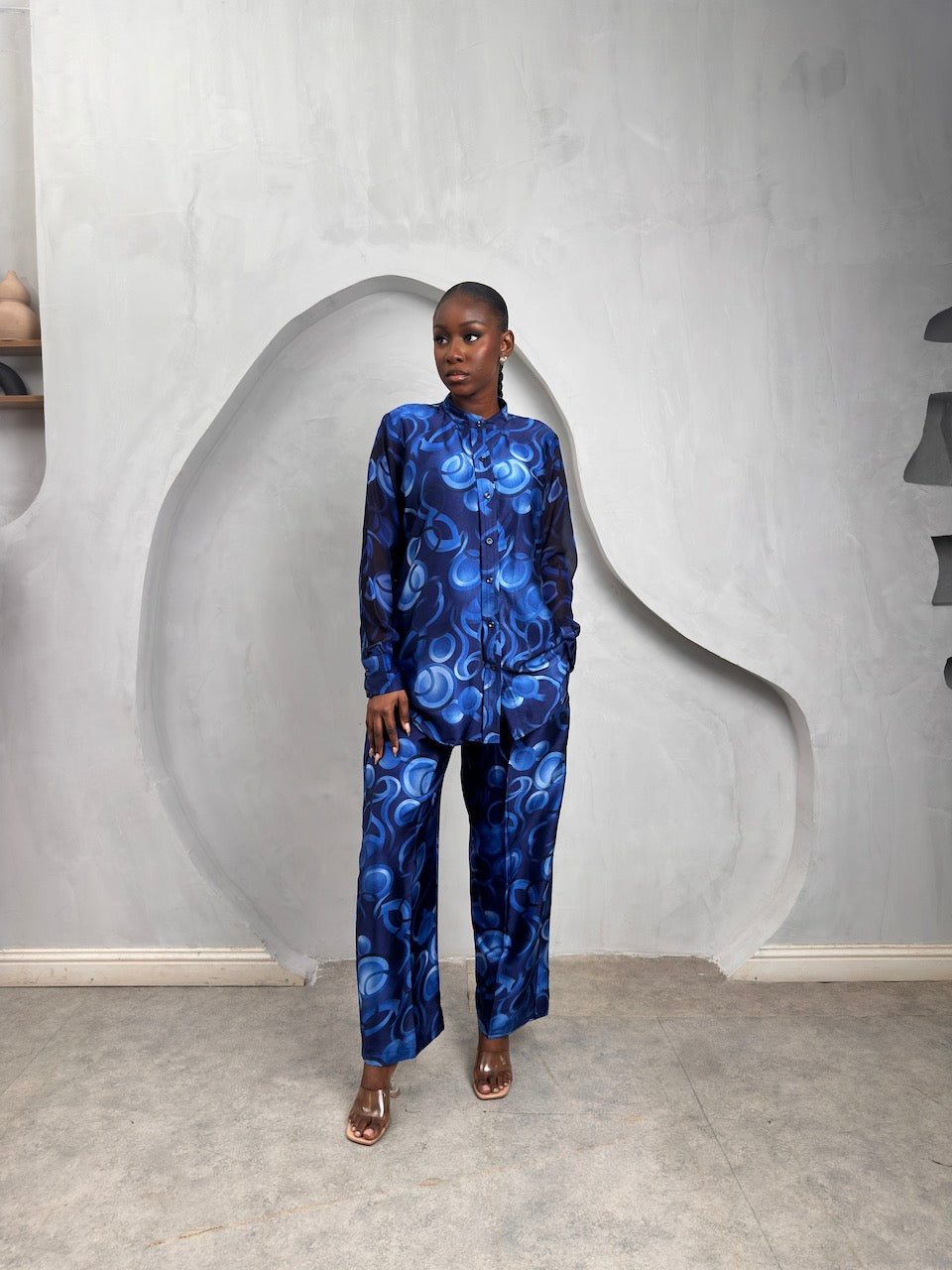 Print Silk/Chiffon Pant Set
