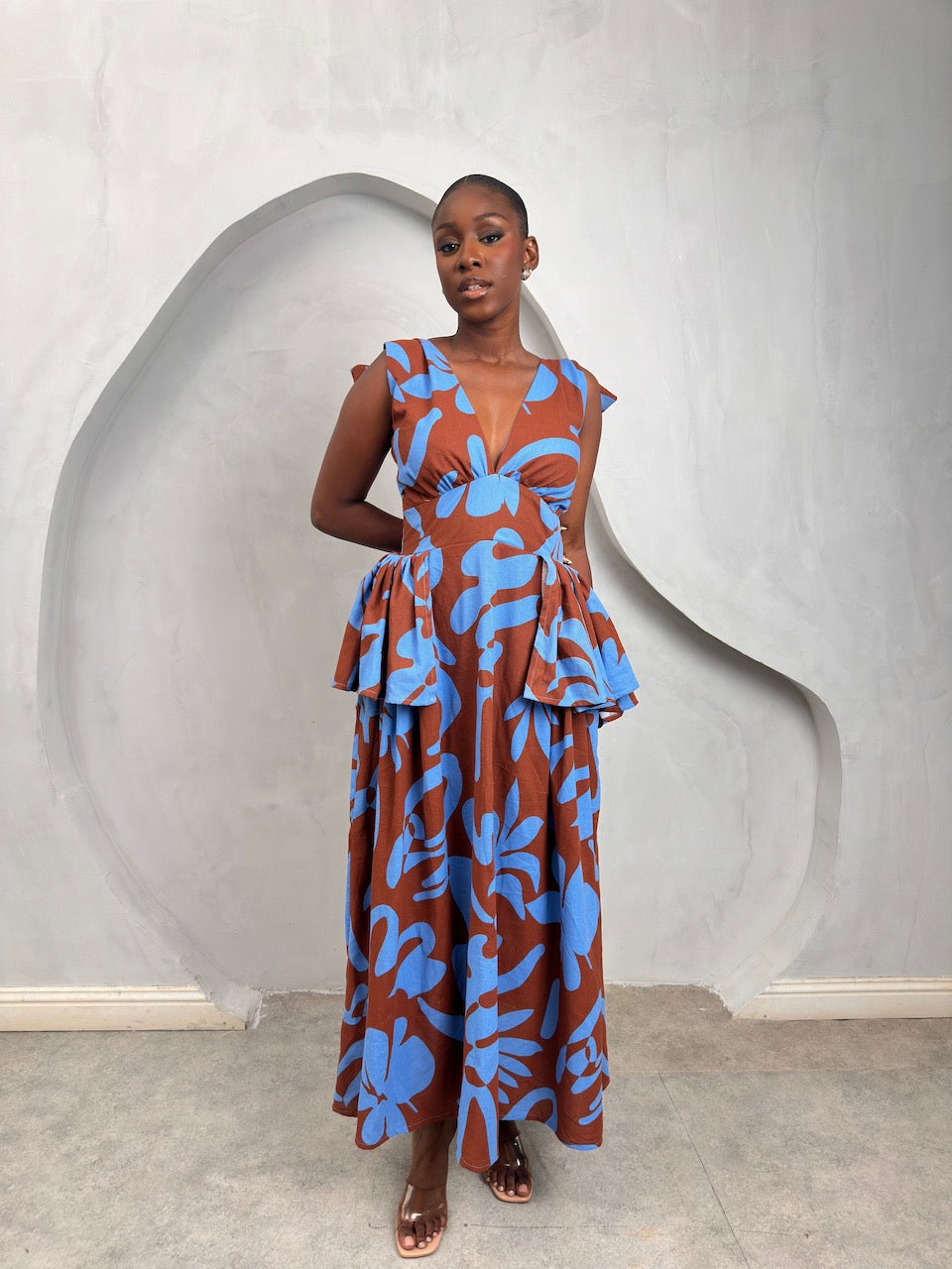 Lia Dress - Print Linen